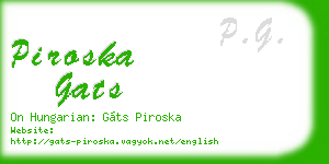 piroska gats business card